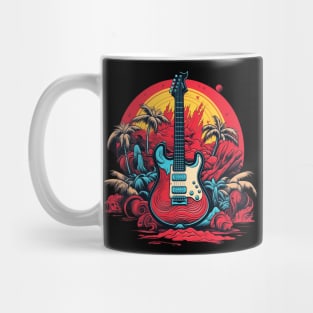 Vintage Guitar Music Beach Mug